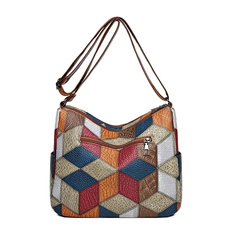 Marina | Patchwork-Tasche aus veganem Leder