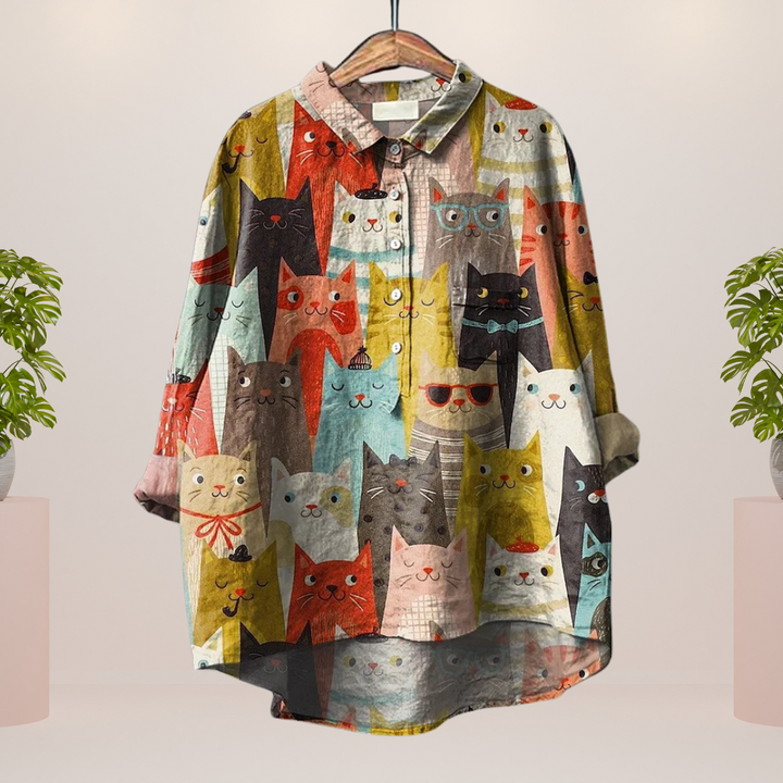 Freya | Modisches Kunstshirt mit auffälligem Druckdesign