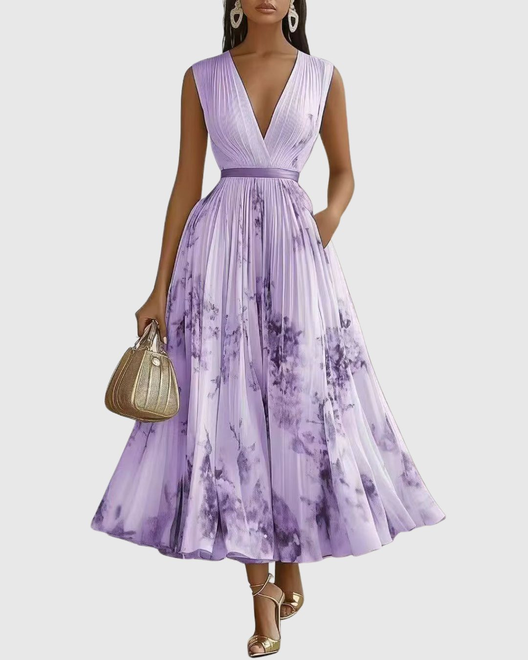 Leona | Stilvolles Maxikleid mit edlen Falten