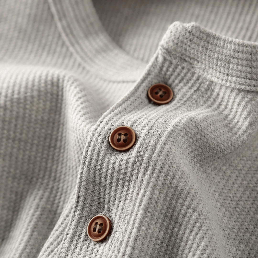 Simmons | Baumwoll-Henley mit Knopfleiste