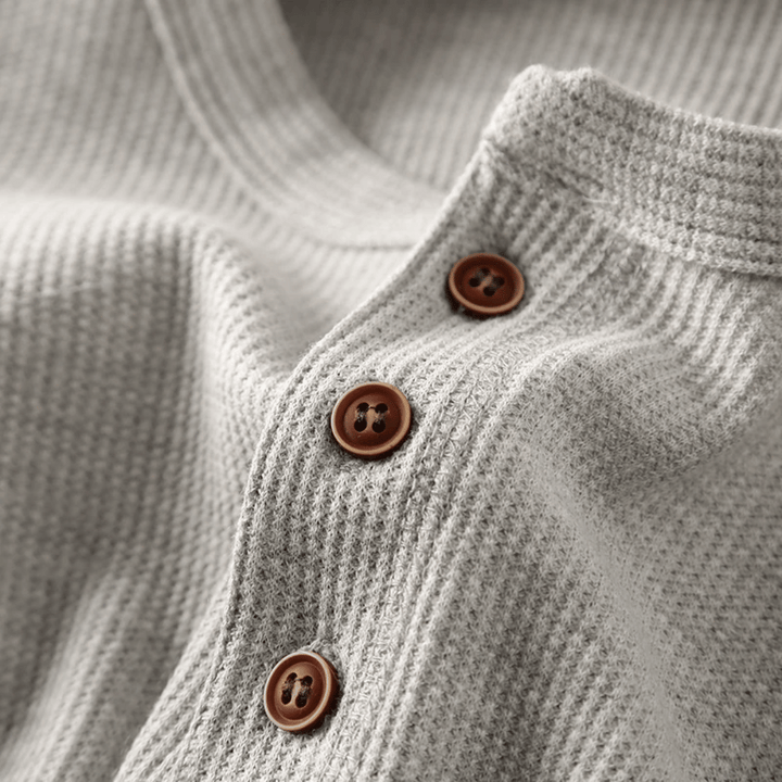 Simmons | Baumwoll-Henley mit Knopfleiste