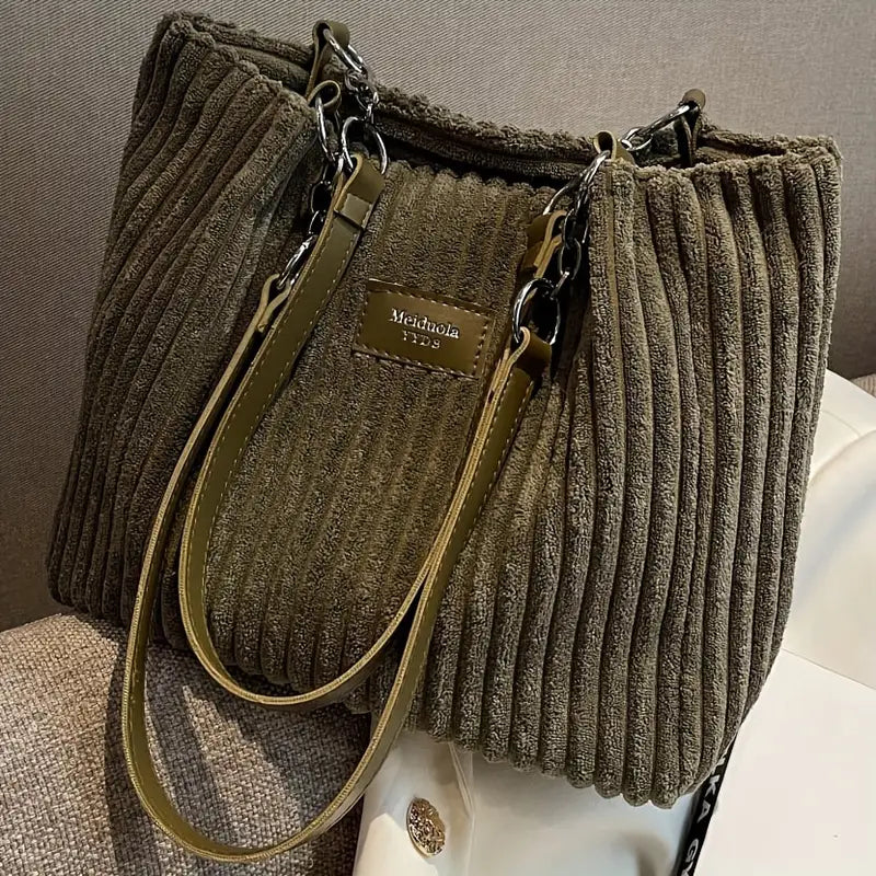 Olivia | Luxury Corduroy Tote Tasche für Alltag und Büro