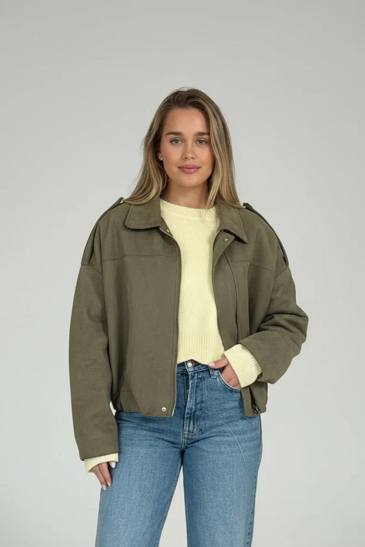 Mia | Elegante Wildleder Bomberjacke Damen für City-Looks