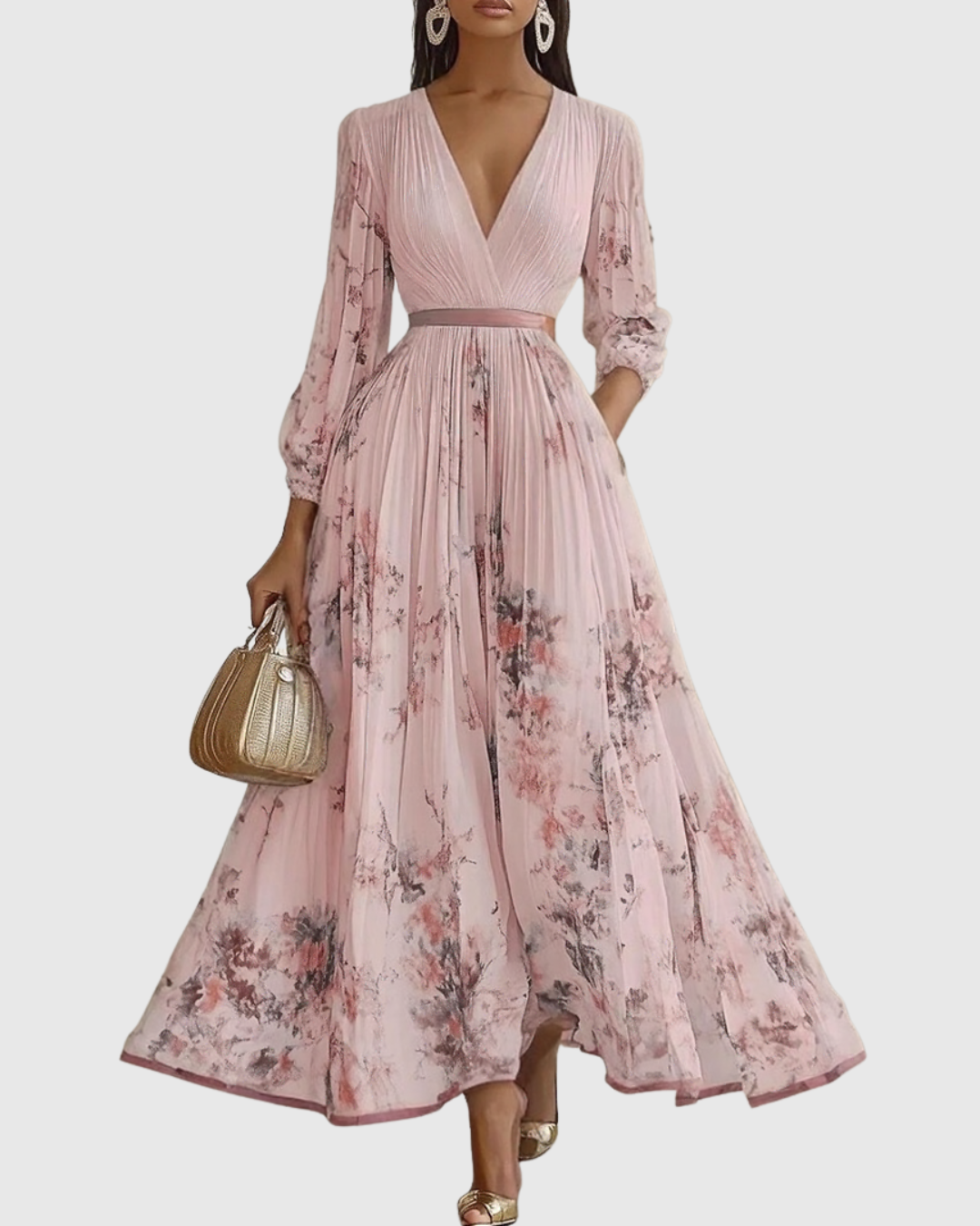 Leona | Stilvolles Maxikleid mit edlen Falten