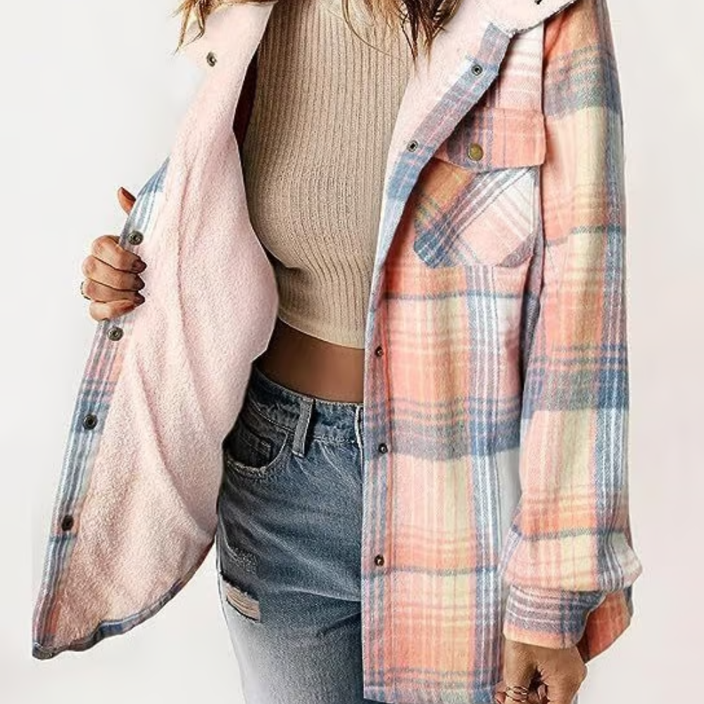 Sofia | Lässige Damenjacke mit trendigem Karo-Design