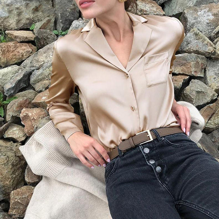 Glorika | Damenbluse mit Reverskragen in Stilvoll