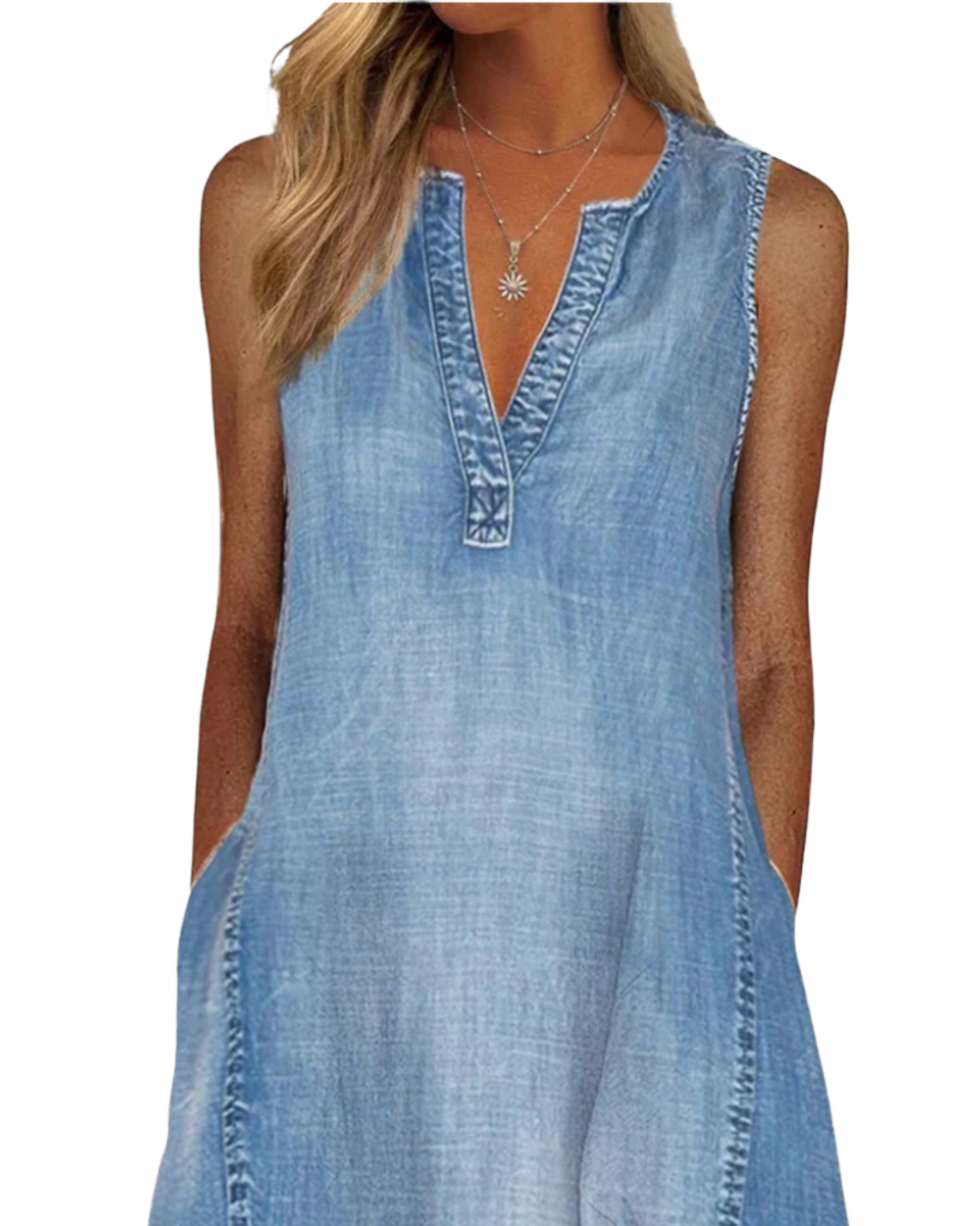 Nelia | Bequemes Denimkleid mit klassischer Linie