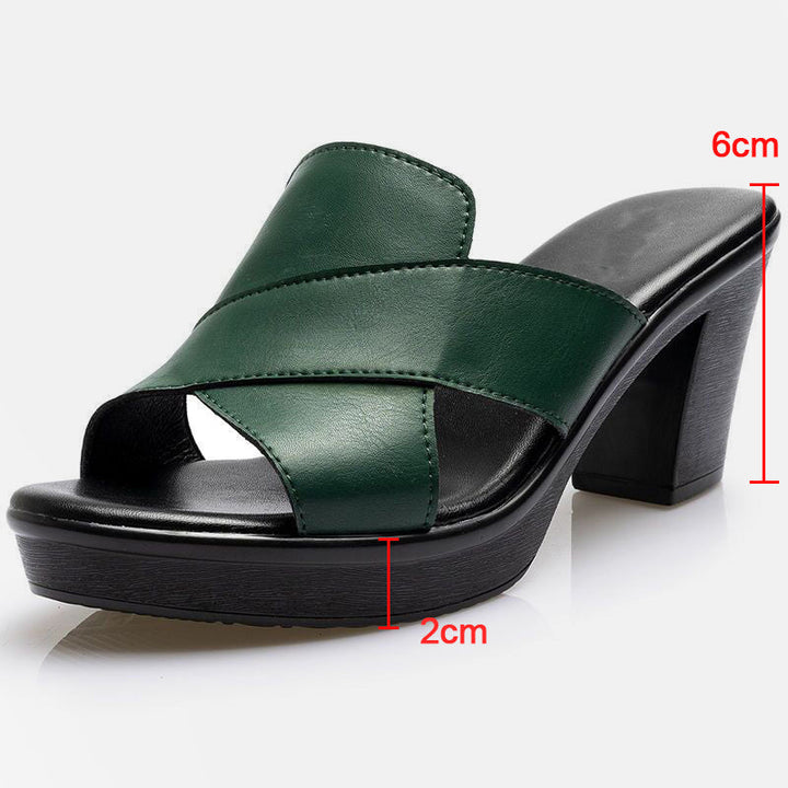Damen | Sandalen mit hohem Absatz und Plateau