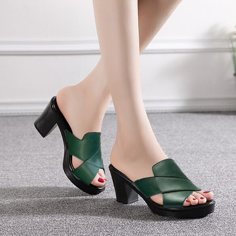 Damen | Sandalen mit hohem Absatz und Plateau