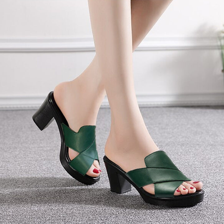 Damen | Sandalen mit hohem Absatz und Plateau
