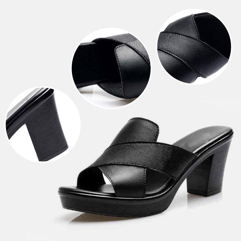 Damen | Sandalen mit hohem Absatz und Plateau