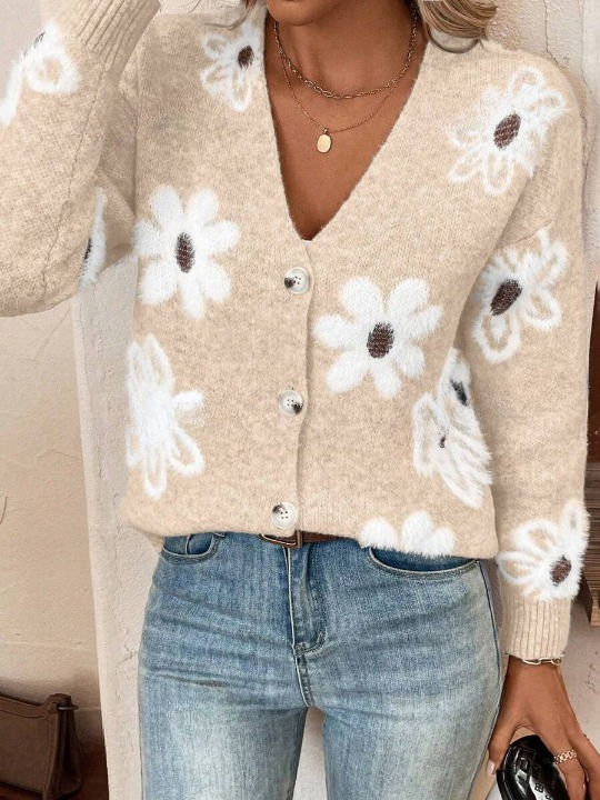 Julia | Florale Strickjacke für feminine Looks