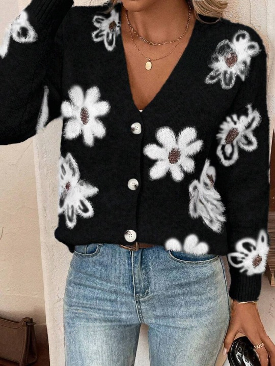 Julia | Florale Strickjacke für feminine Looks