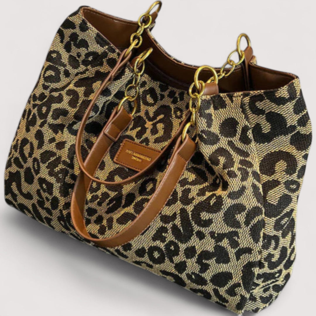Mila | Leopardenmuster Canvas-Shopper für Damen
