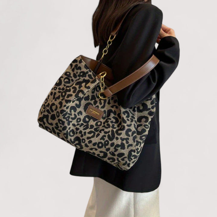 Mila | Leopardenmuster Canvas-Shopper für Damen