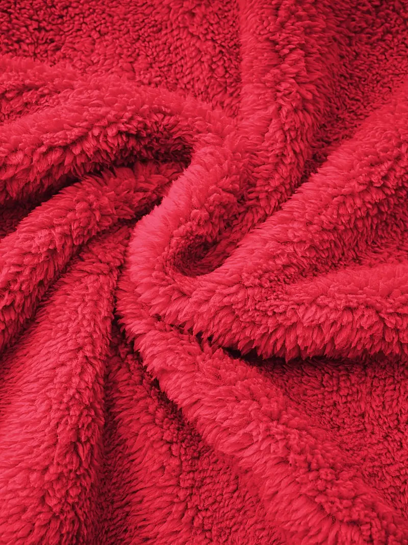 Grit-Teddy-Mantel mit Reißverschluss und Kapuze