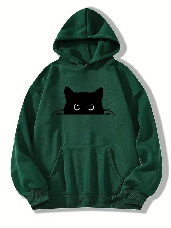Lina | Damen Hoodie mit Katzenprint & gemütlicher Kapuze
