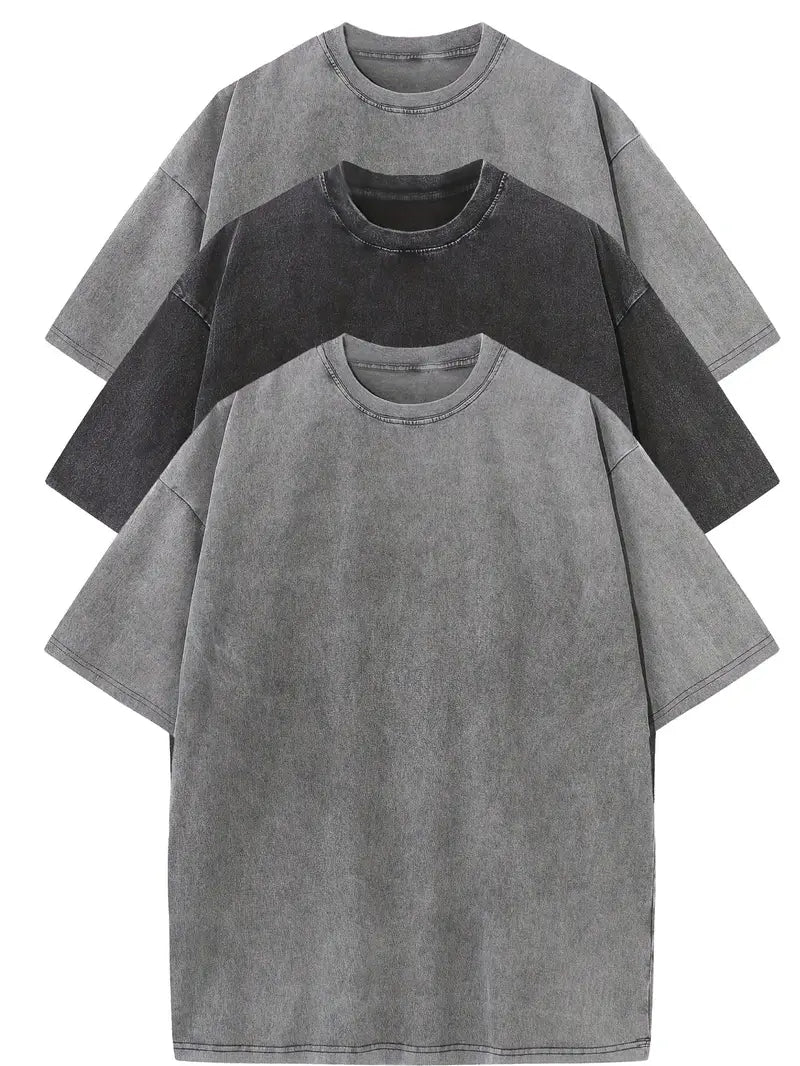 Finn | Lässiges Herren Oversized Baumwollshirt Set – 3er-Pack