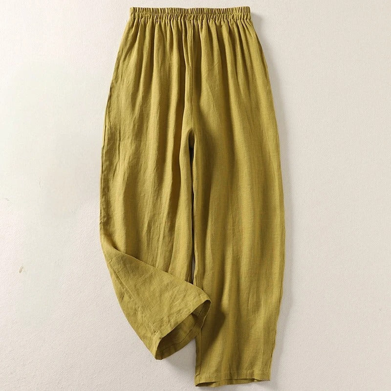 Elena | Leichte Hose aus Baumwolle Leinenmix