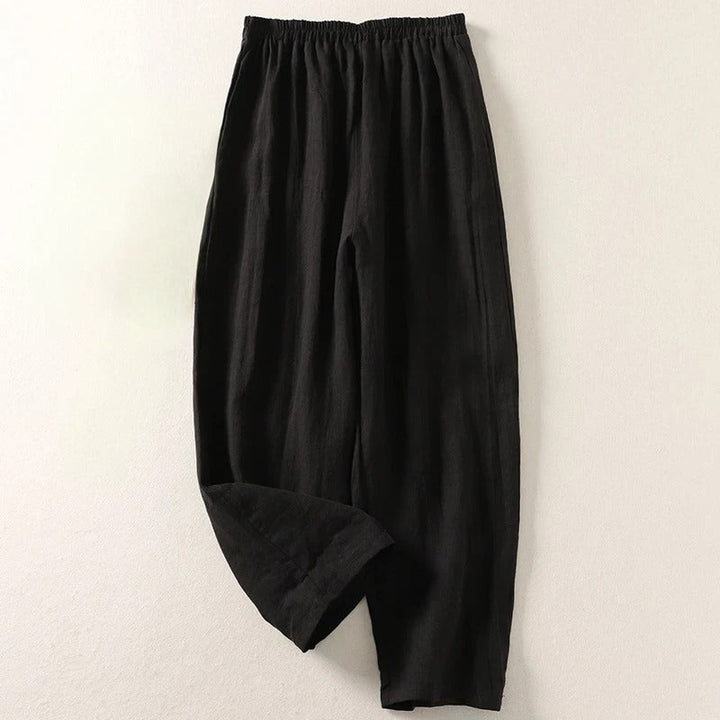 Elena | Leichte Hose aus Baumwolle Leinenmix