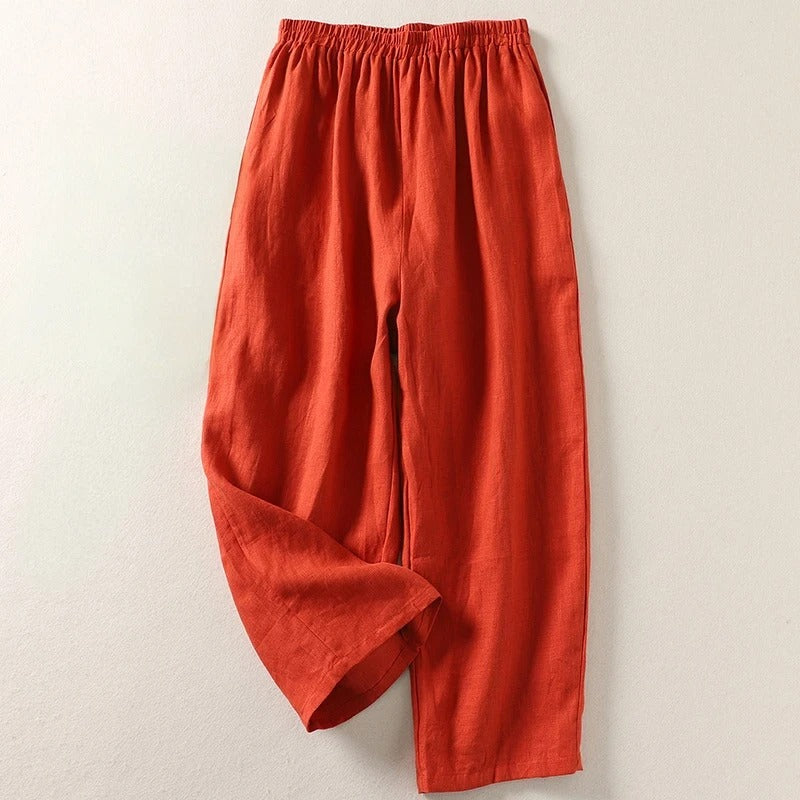 Elena | Leichte Hose aus Baumwolle Leinenmix