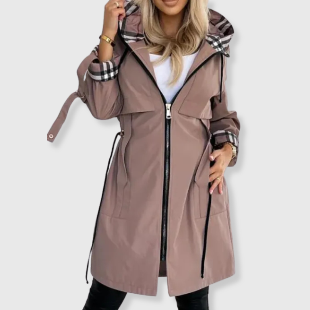 Elena | Wasser- und winddichter Zip-Mantel für Damen