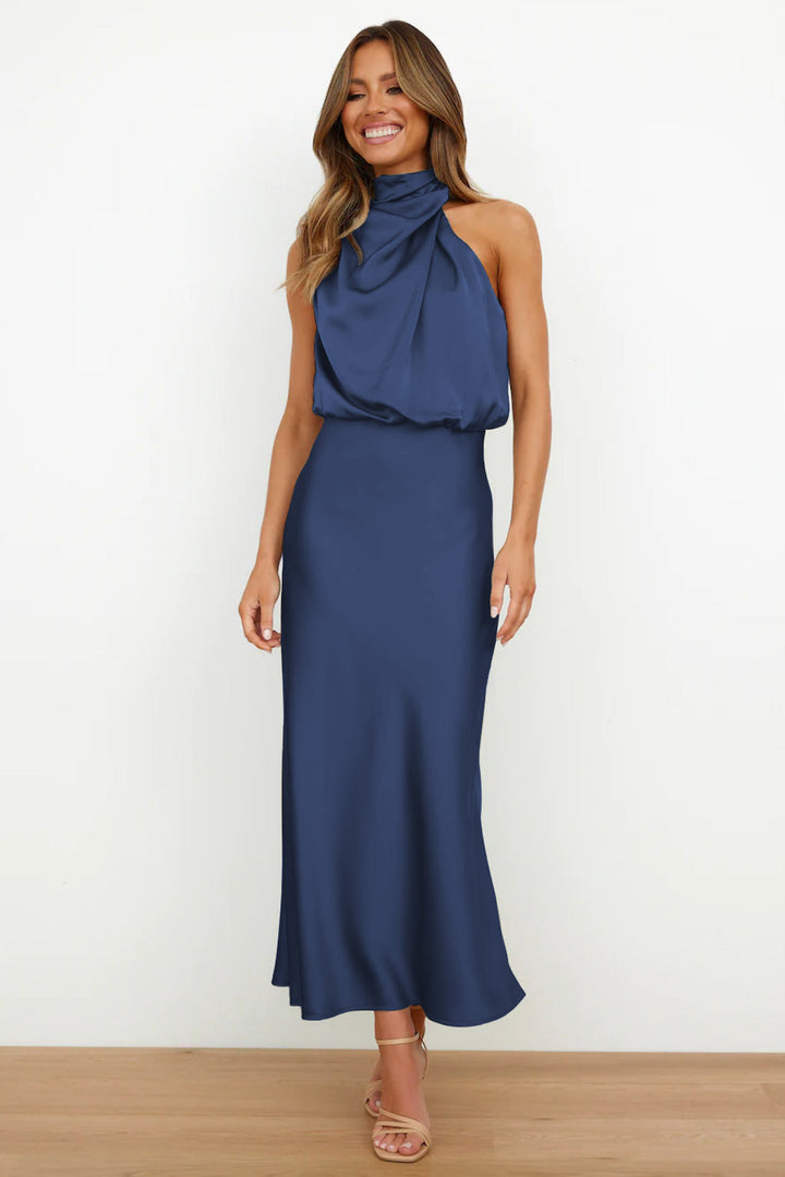 Verona | Elegantes langes Satinkleid mit Glanz