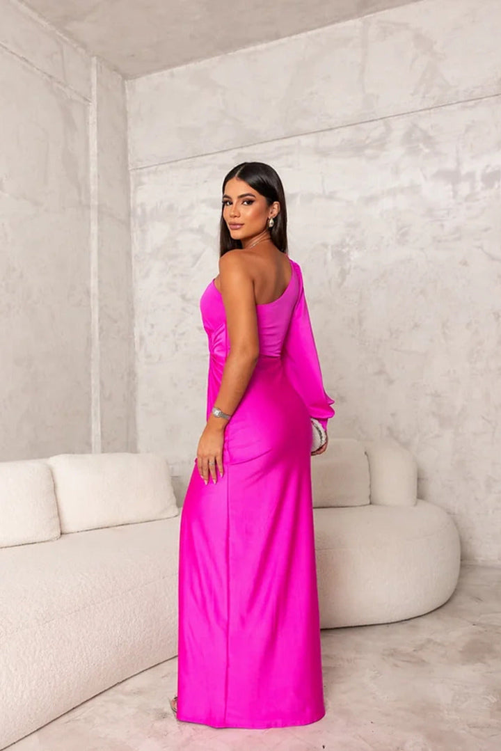 Sophie | Damen Maxikleid elegant einseitig schulterfrei