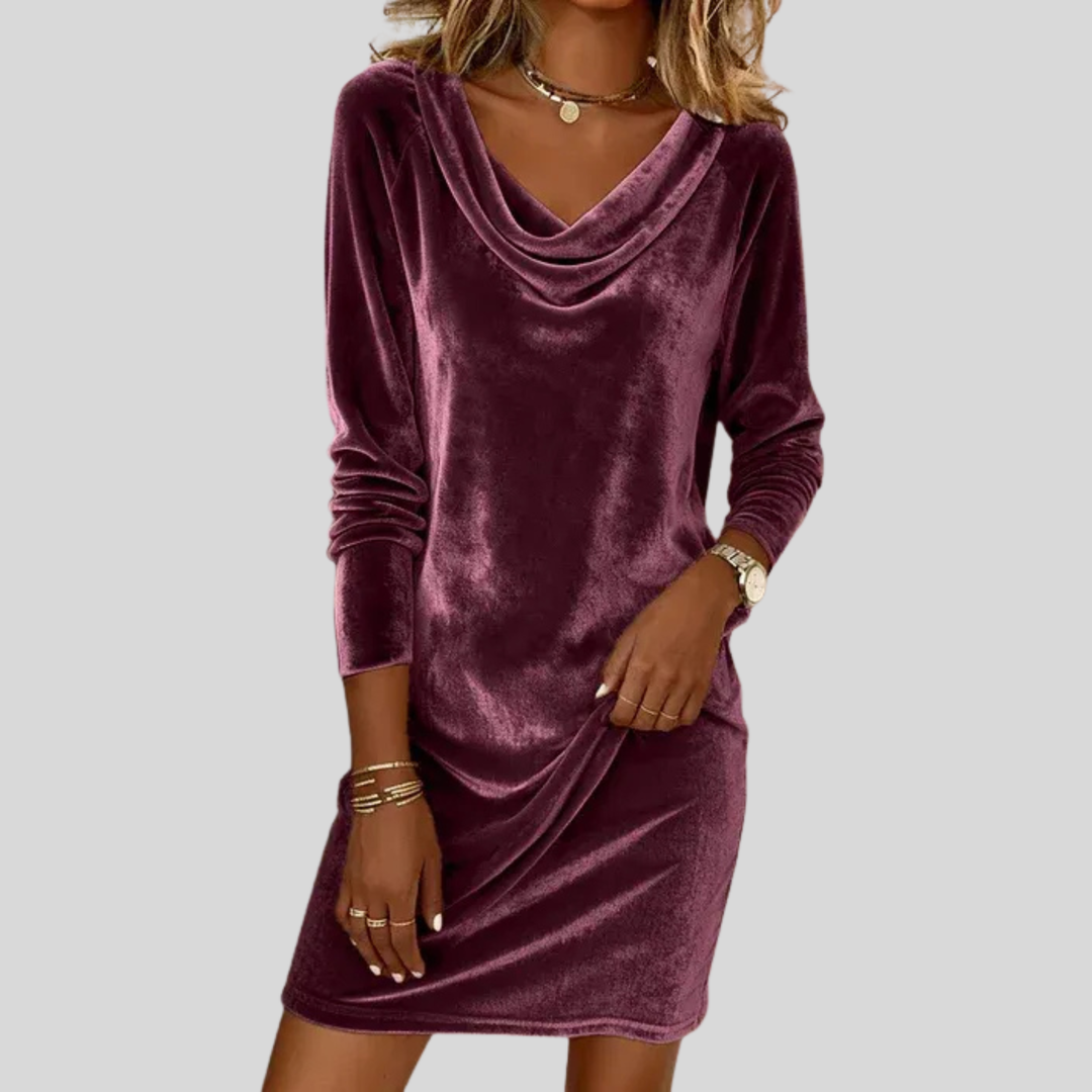 Emma | Stylisches Samtkleid für Damen bequem im Schnitt