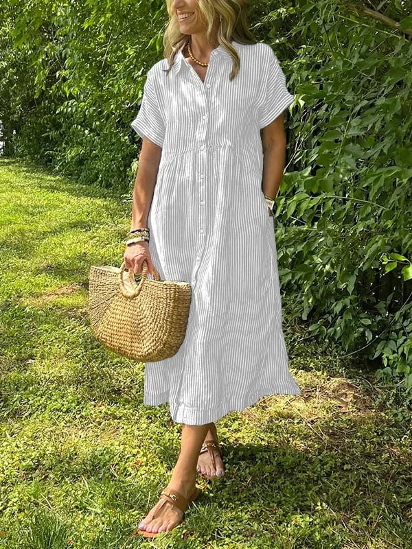 Helga | Komfortables Maxi-Hemdkleid mit weichem Griff