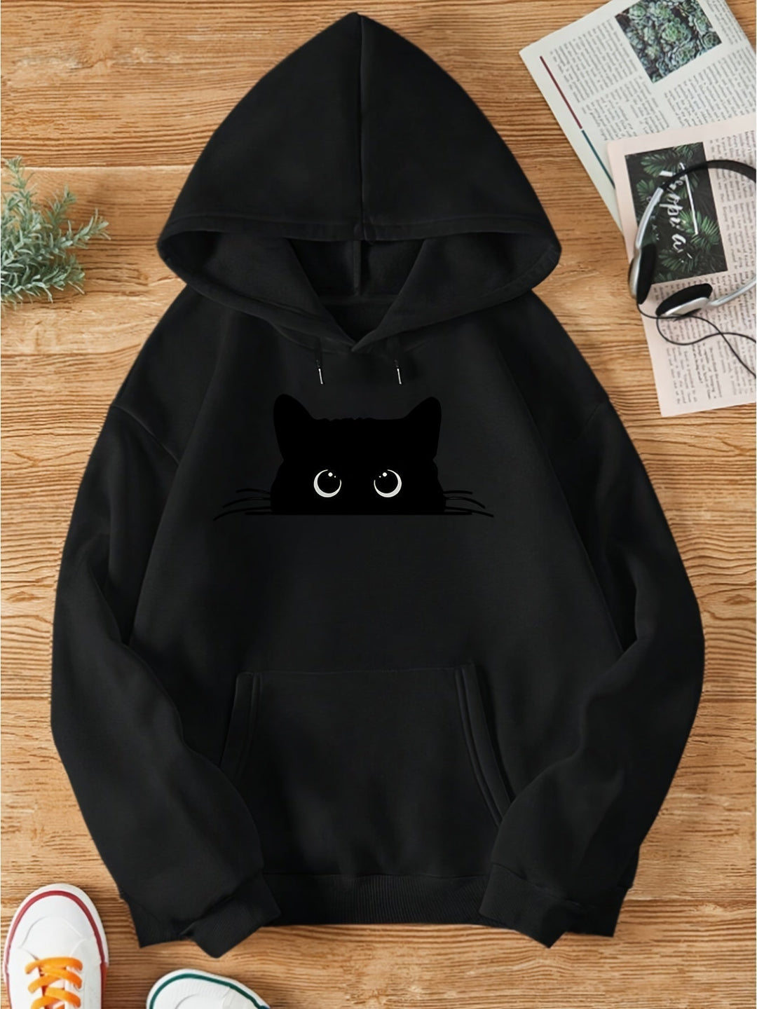 Lina | Damen Hoodie mit Katzenprint & gemütlicher Kapuze