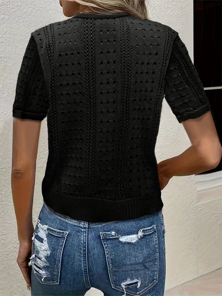 Livia | Strickcardigan mit V-Ausschnitt Kurzarm