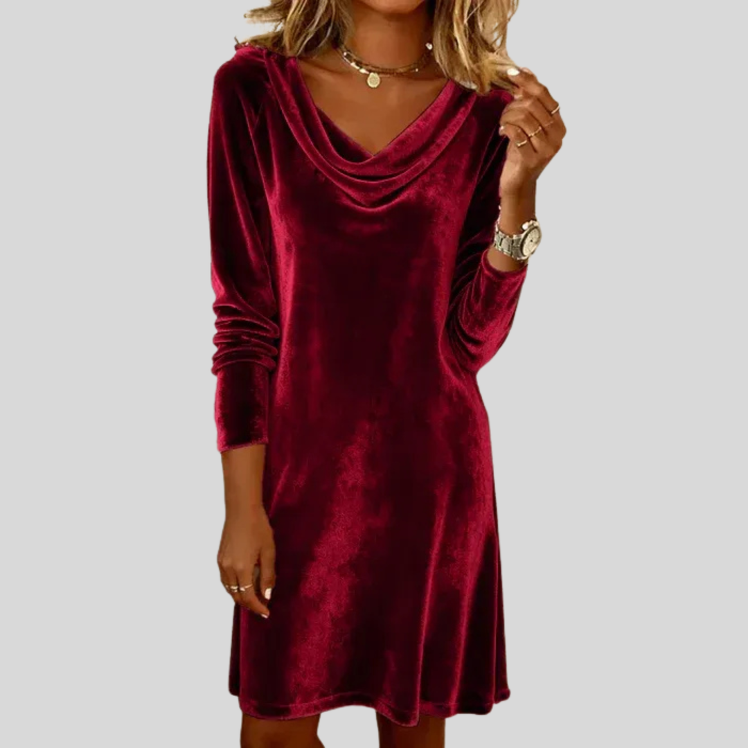 Emma | Stylisches Samtkleid für Damen bequem im Schnitt