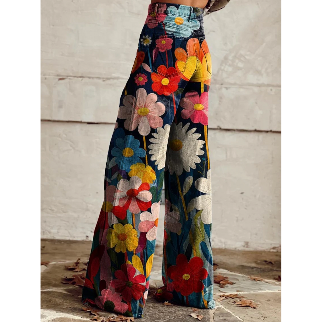 Julia | Flower Power Hose mit weitem Bein