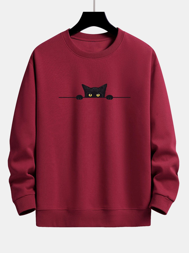 Mimi | Schwarzes Katzensweatshirt in lockerer Passform