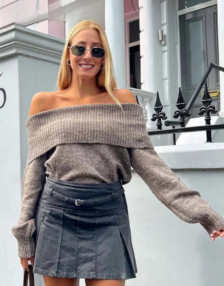 Lara | Schulterfreier Pullover mit weichem Stoff