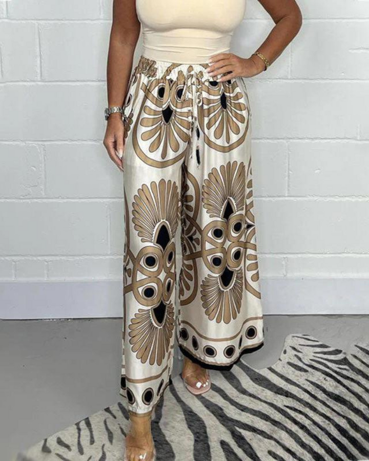 Aya | Weite Satinhose mit elegantem Schnitt