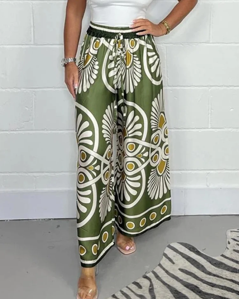 Aya | Weite Satinhose mit elegantem Schnitt