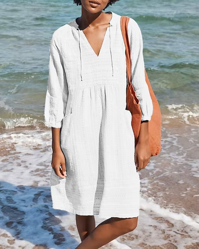 Racheal | Elegantes Hemdkleid mit Tasche