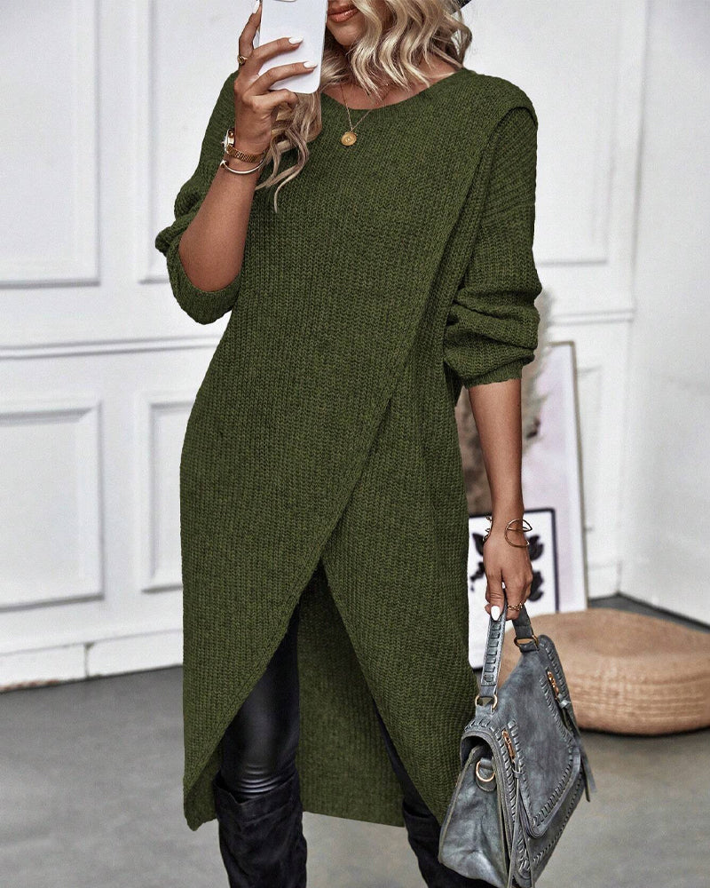 Elin | Stilvolles Strickkleid Damen lang & bequem tragbar