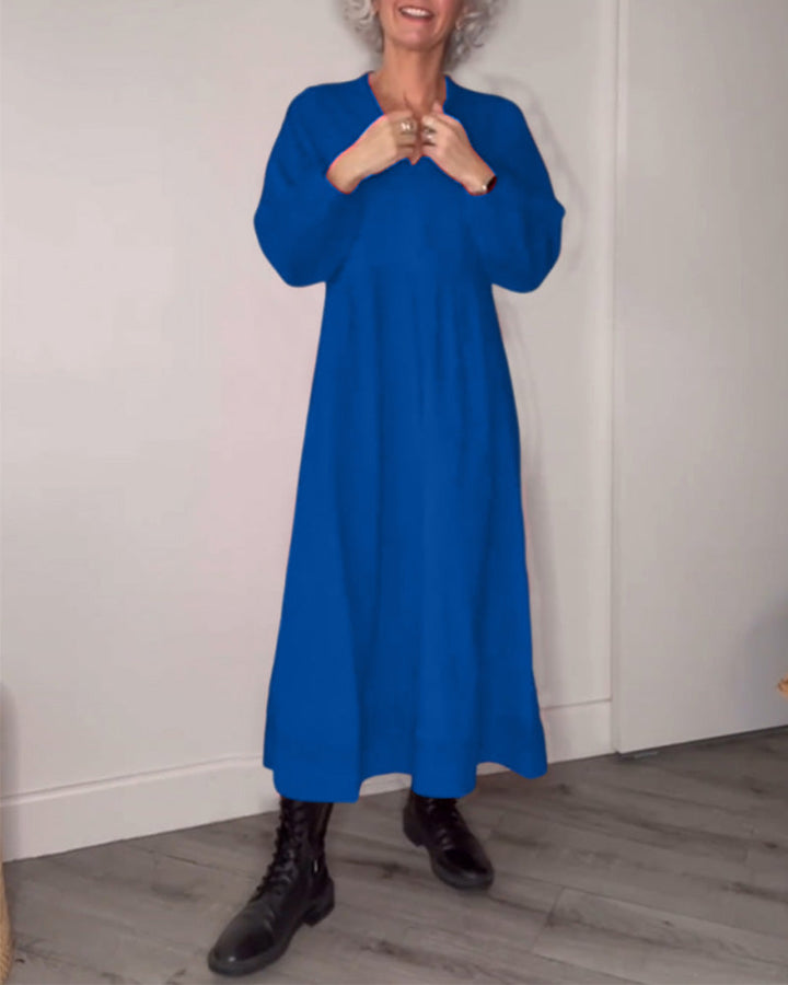 Tina | Langes Kleid mit eleganten Taschen für Damen