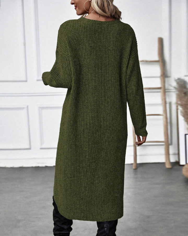 Elin | Stilvolles Strickkleid Damen lang & bequem tragbar