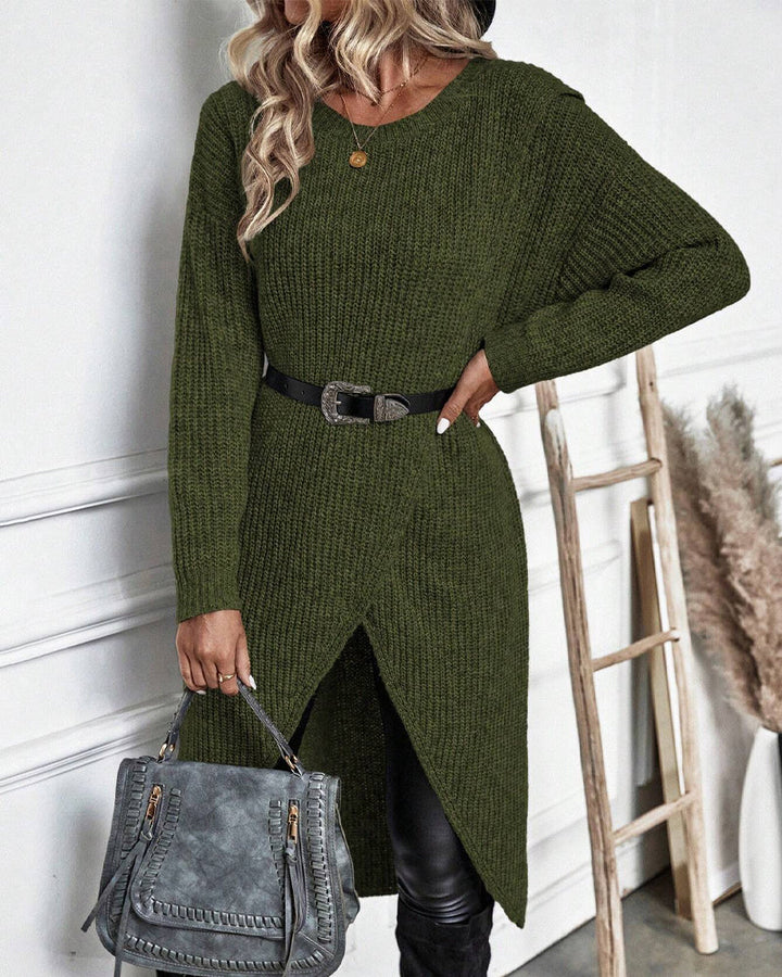 Elin | Stilvolles Strickkleid Damen lang & bequem tragbar