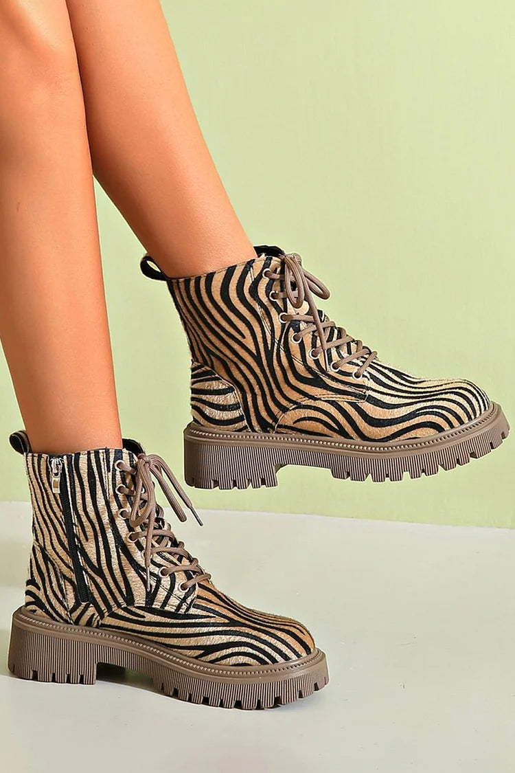 Laura | Exklusive Zebramuster Schnürschuhe