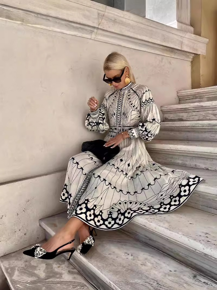 MELODY | Midikleid mit femininen Puffärmeln