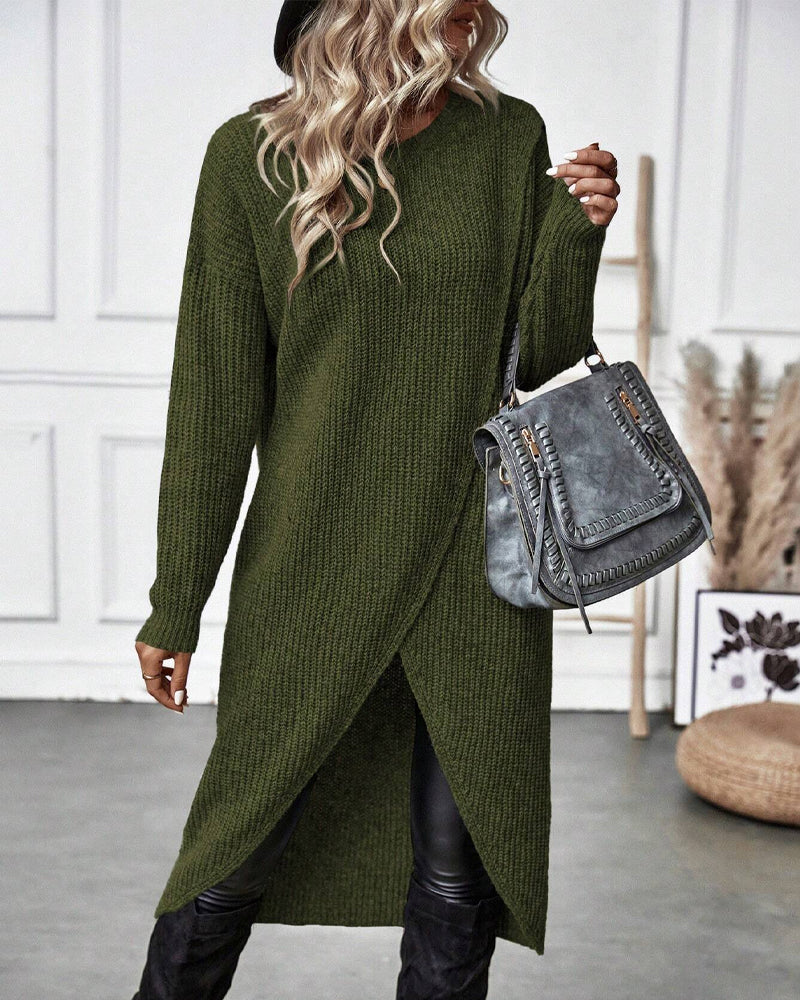 Elin | Stilvolles Strickkleid Damen lang & bequem tragbar