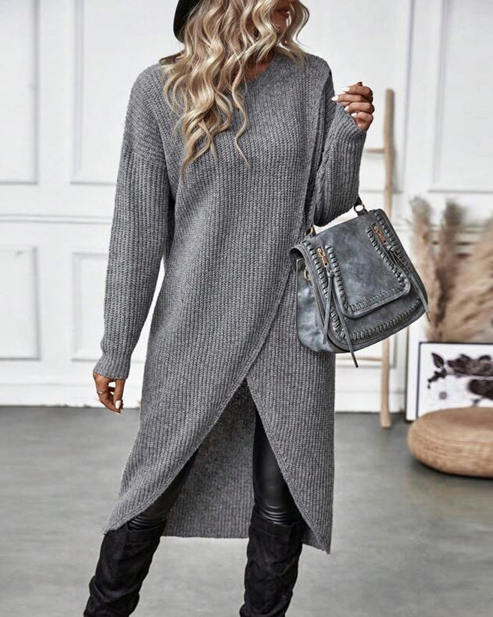 Elin | Stilvolles Strickkleid Damen lang & bequem tragbar
