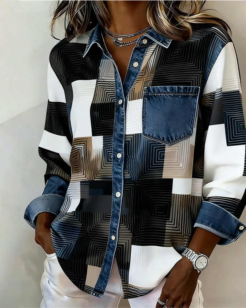 Lea | Damen Shirt modern farbig mit modischem Kragen