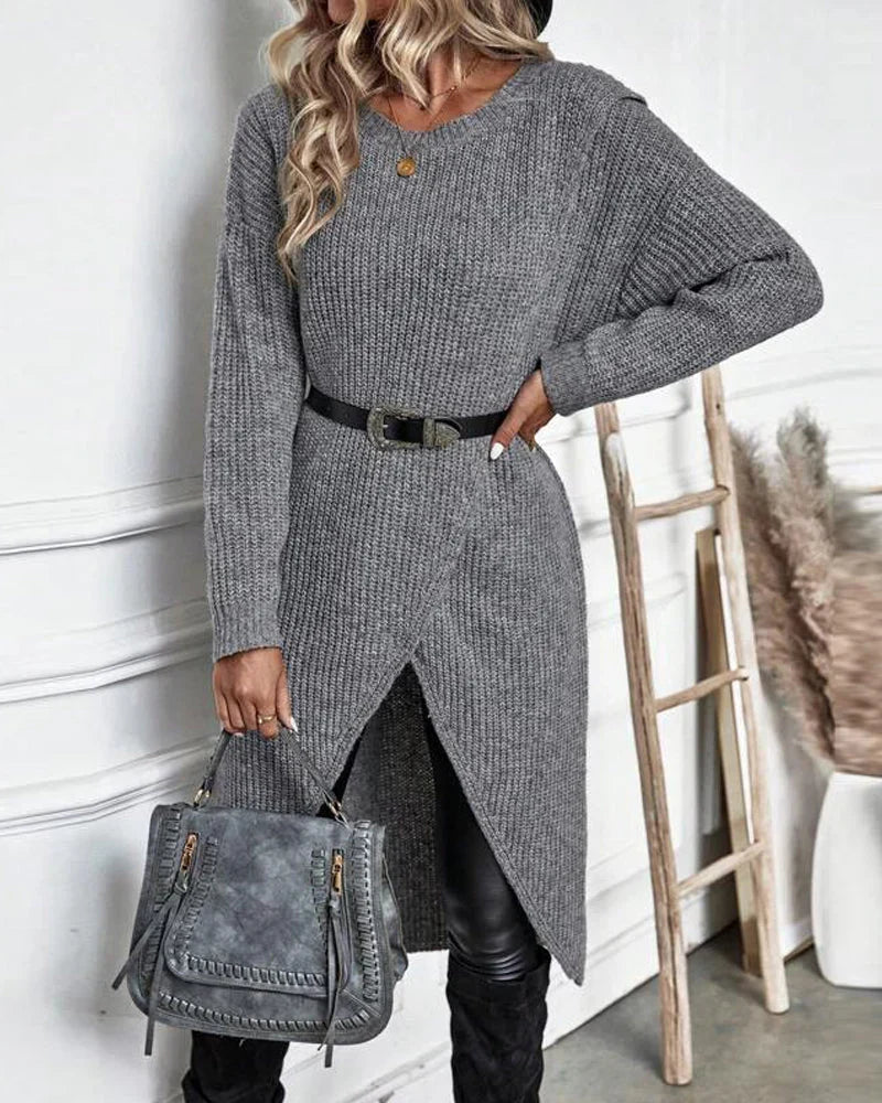 Agnes | Langer Damenpullover im modernen Oversize-Stil