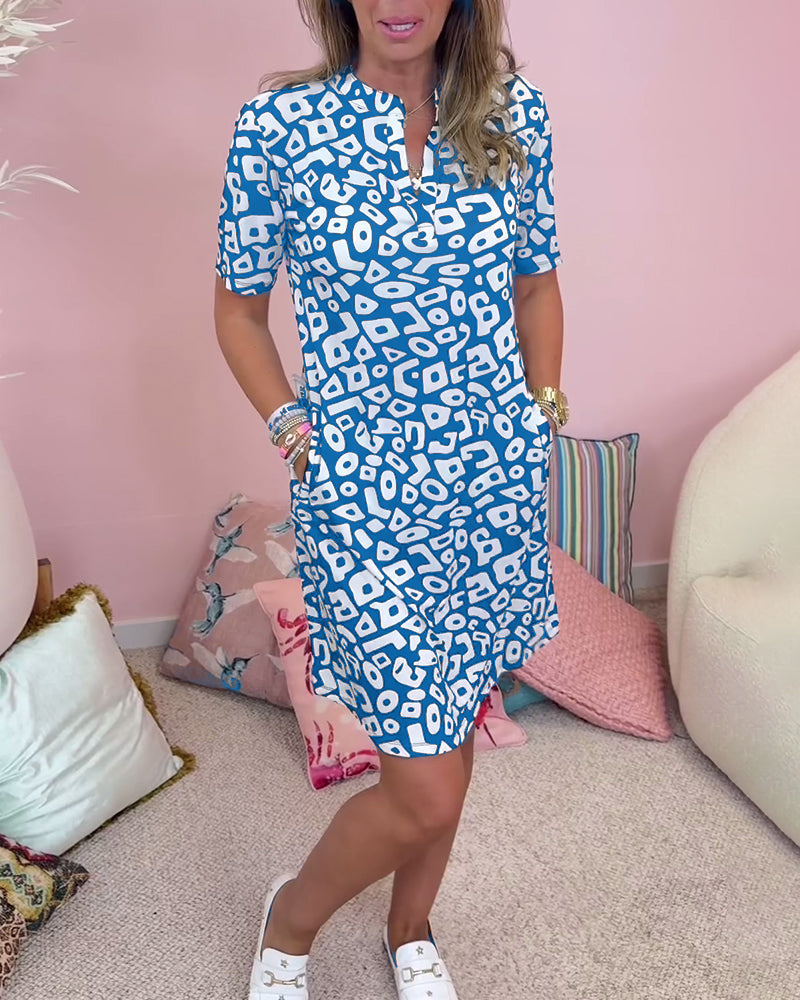 Sophia | Bedrucktes Kleid mit praktischen Taschen
